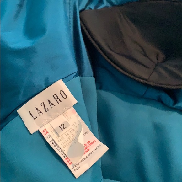 Lazaro peacock green taffeta gown, size 12 - Picture 6 of 9